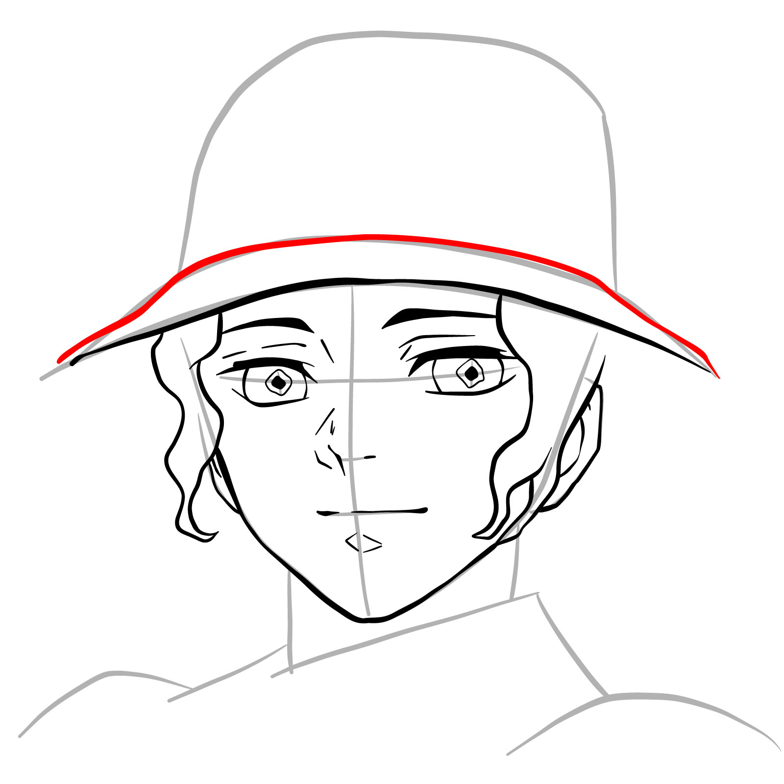 How to draw Muzan Kibutsuji's face - step 14
