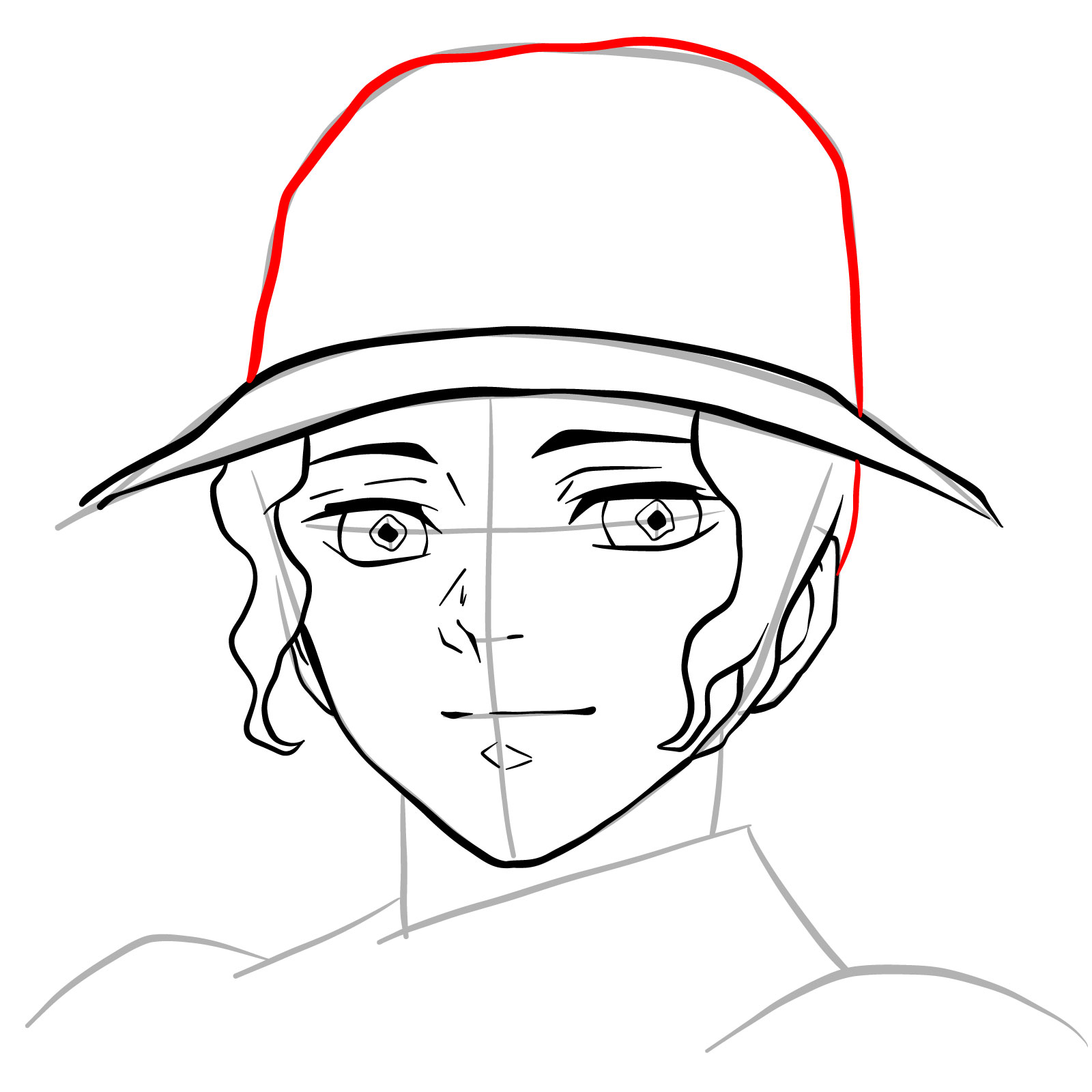 How to draw Muzan Kibutsuji's face - step 15