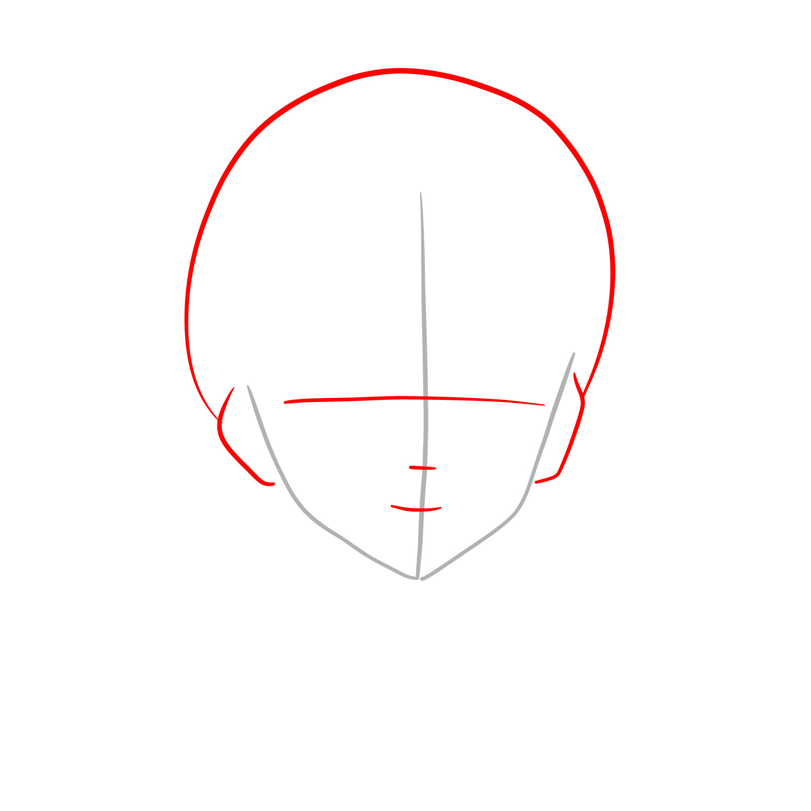 How to draw Tamayo's face (Demon Slayer) - step 02