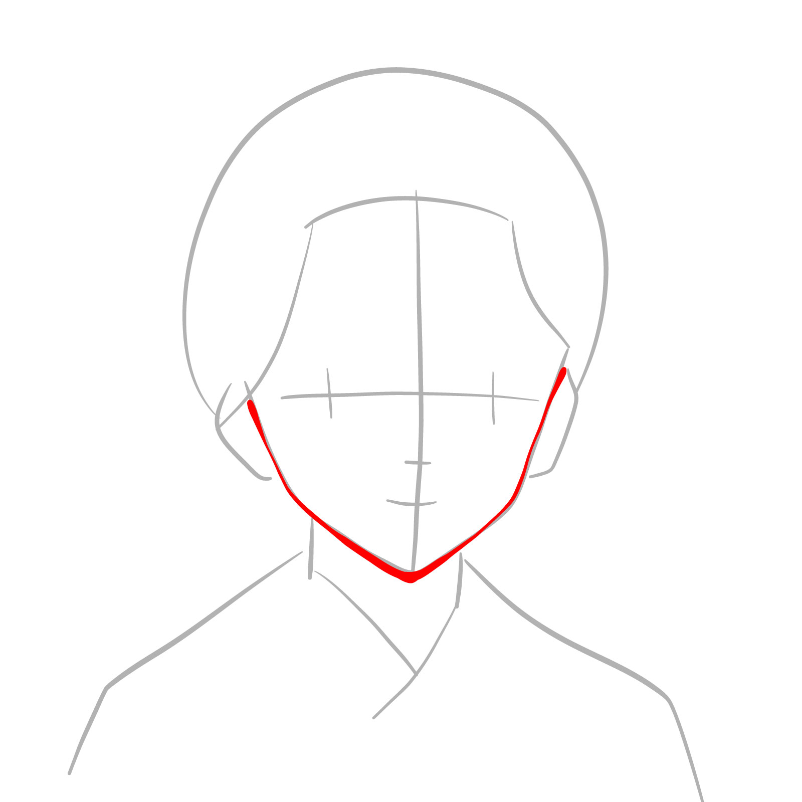How to draw Tamayo's face (Demon Slayer) - step 04