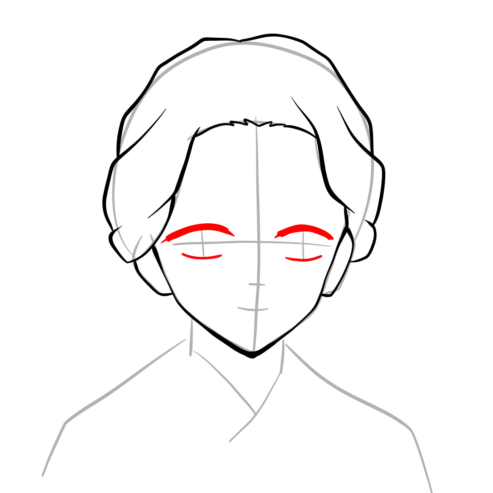 How to draw Tamayo's face (Demon Slayer) - step 10