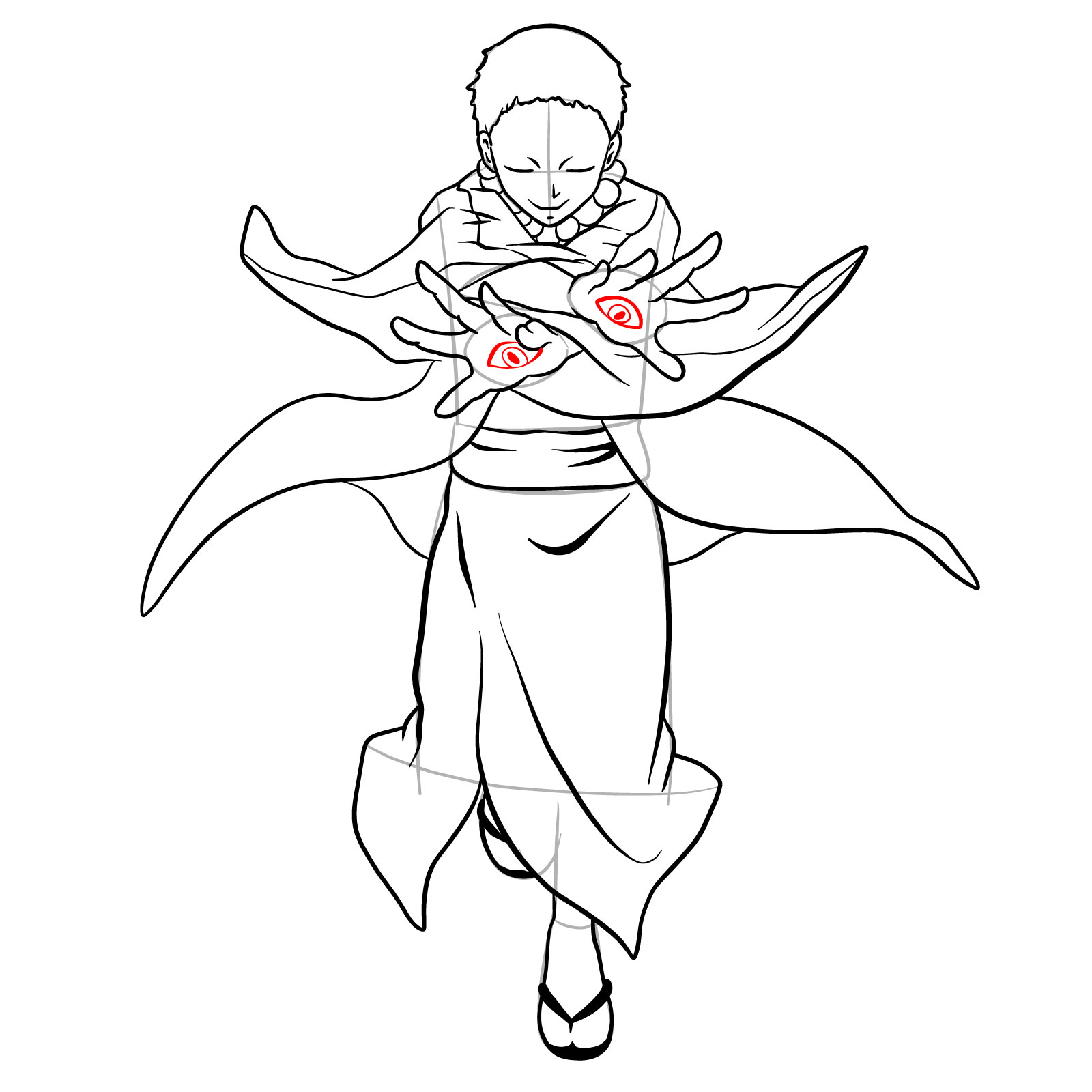 How to draw Yahaba from Demon Slayer - step 32