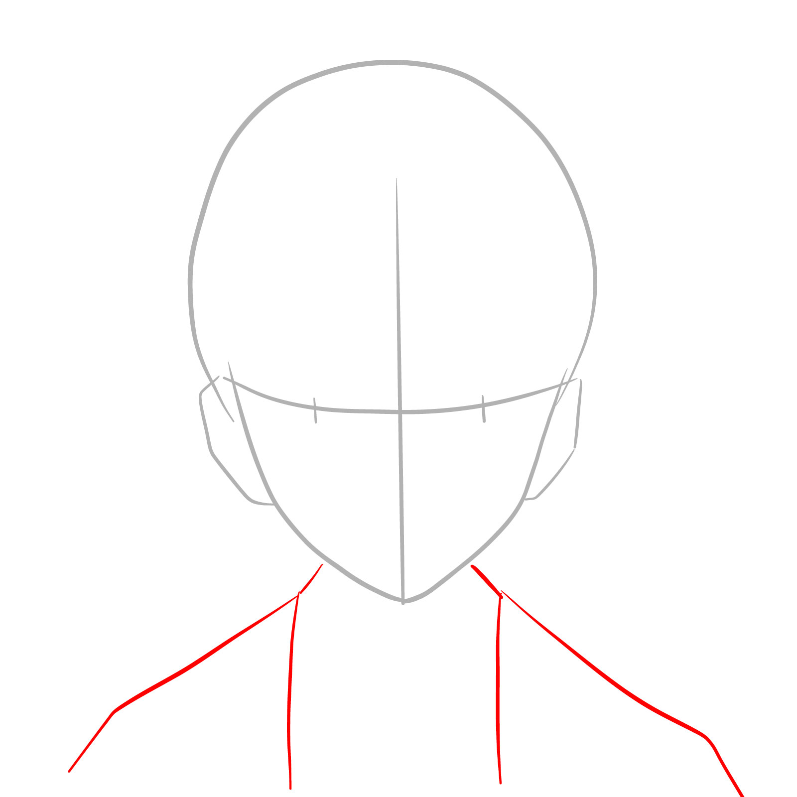How to draw Yushiro's face from Demon Slayer - step 03