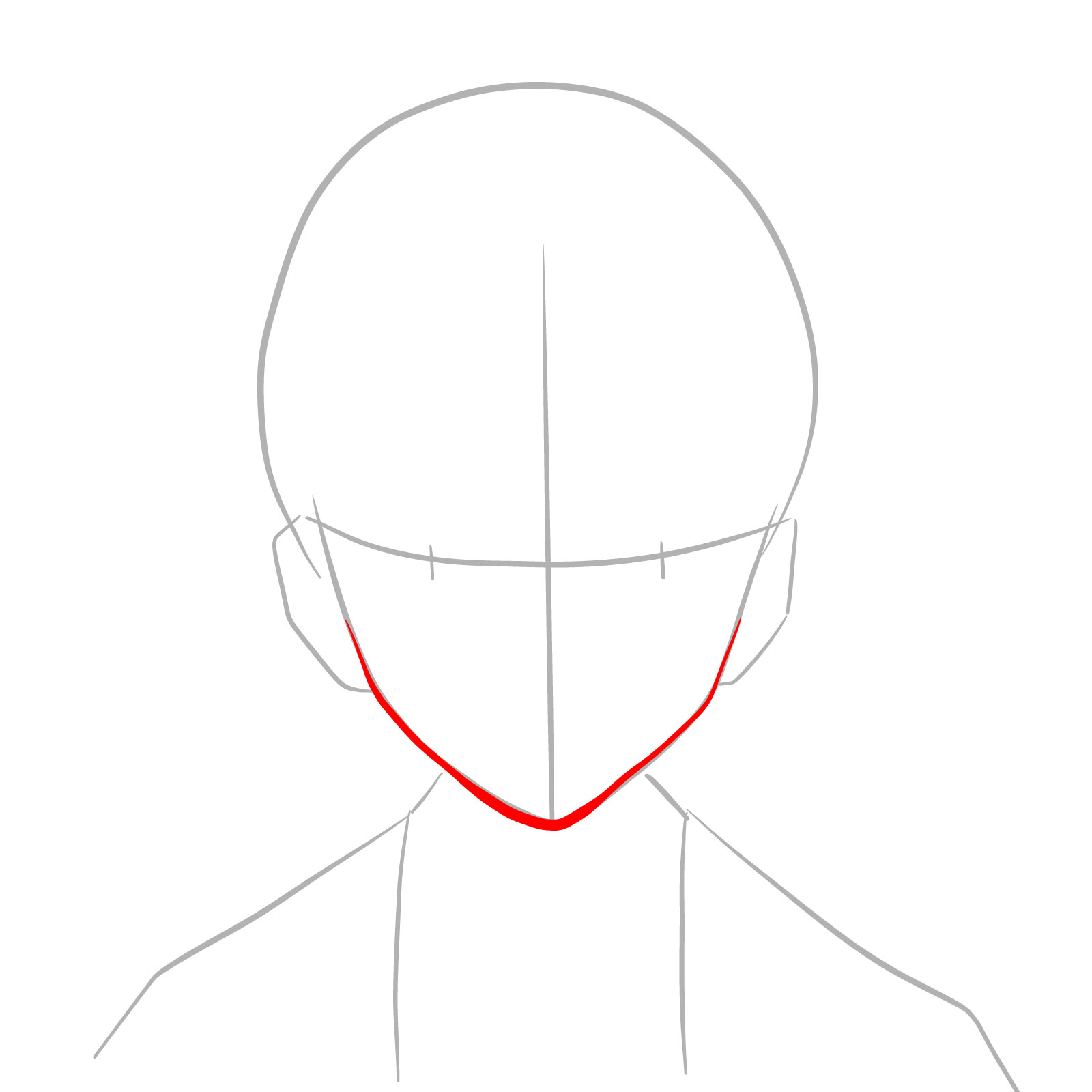How to draw Yushiro's face from Demon Slayer - step 04