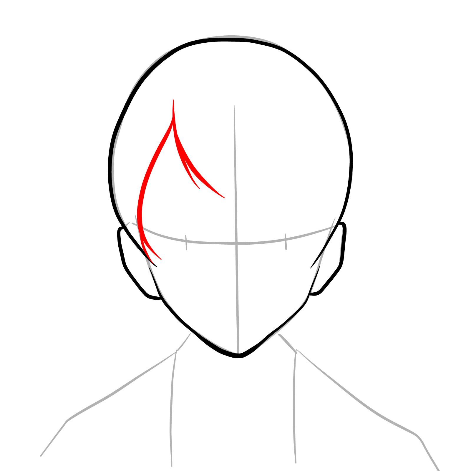 How to draw Yushiro's face from Demon Slayer - step 07