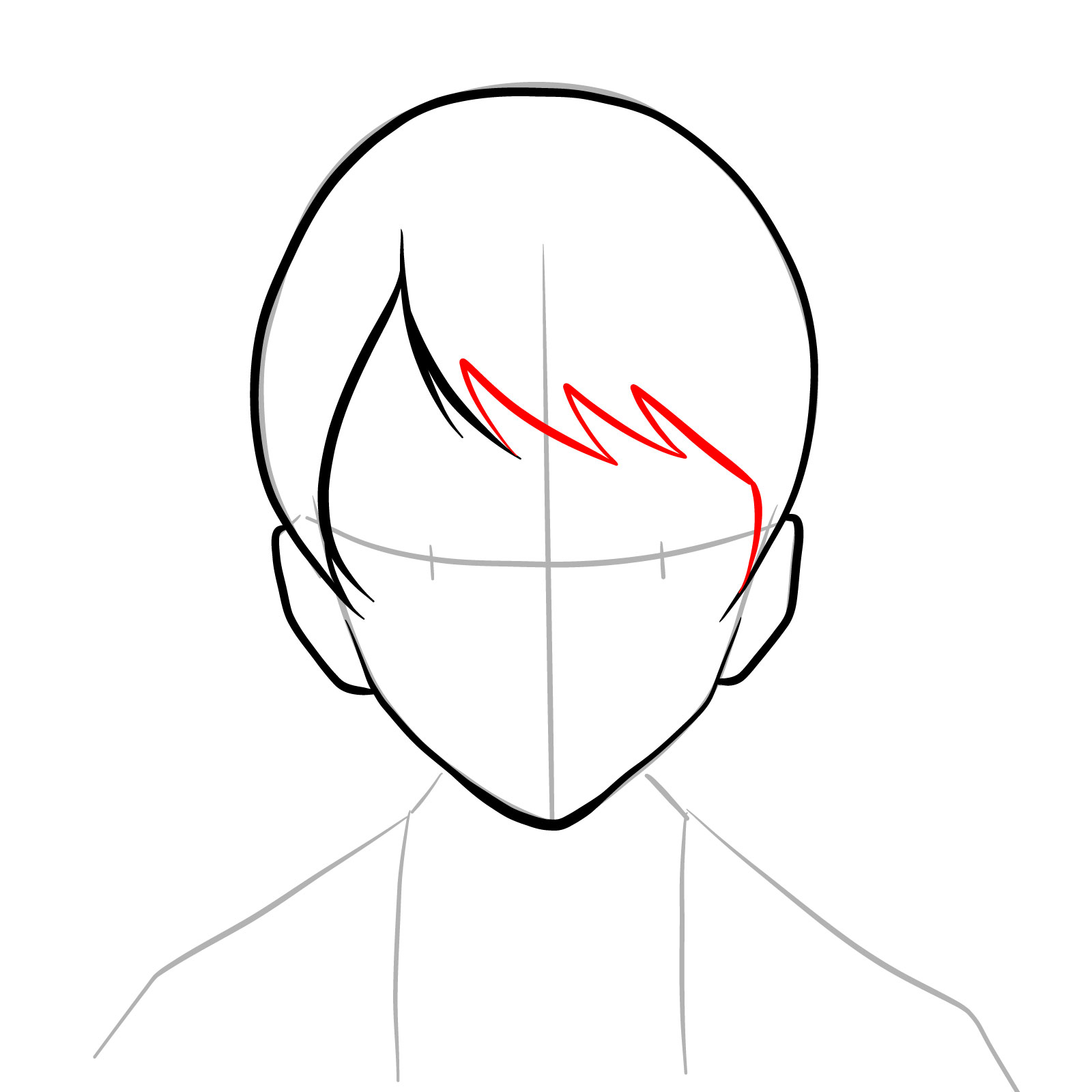 How to draw Yushiro's face from Demon Slayer - step 08