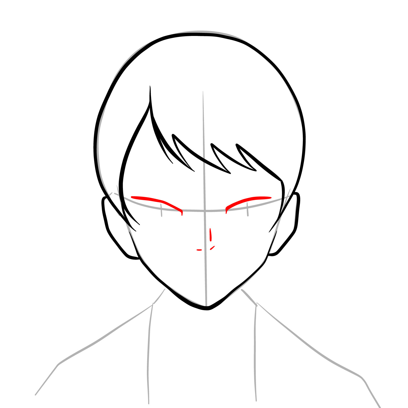 How to draw Yushiro's face from Demon Slayer - step 09
