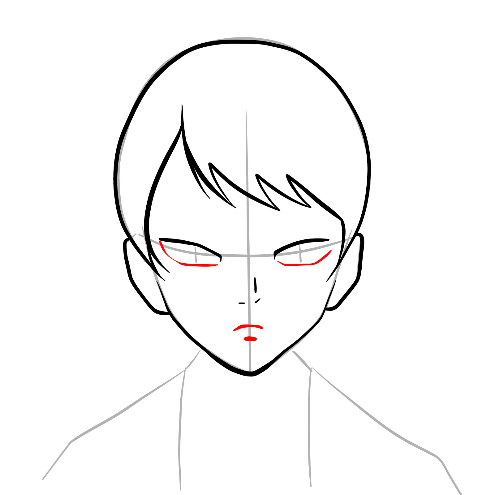 How to draw Yushiro's face from Demon Slayer - step 10