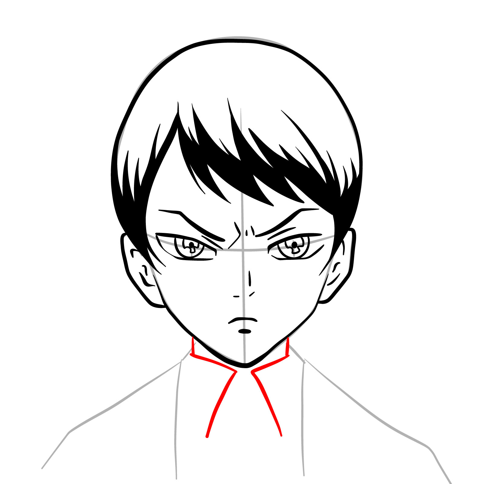 How to draw Yushiro's face from Demon Slayer - step 14