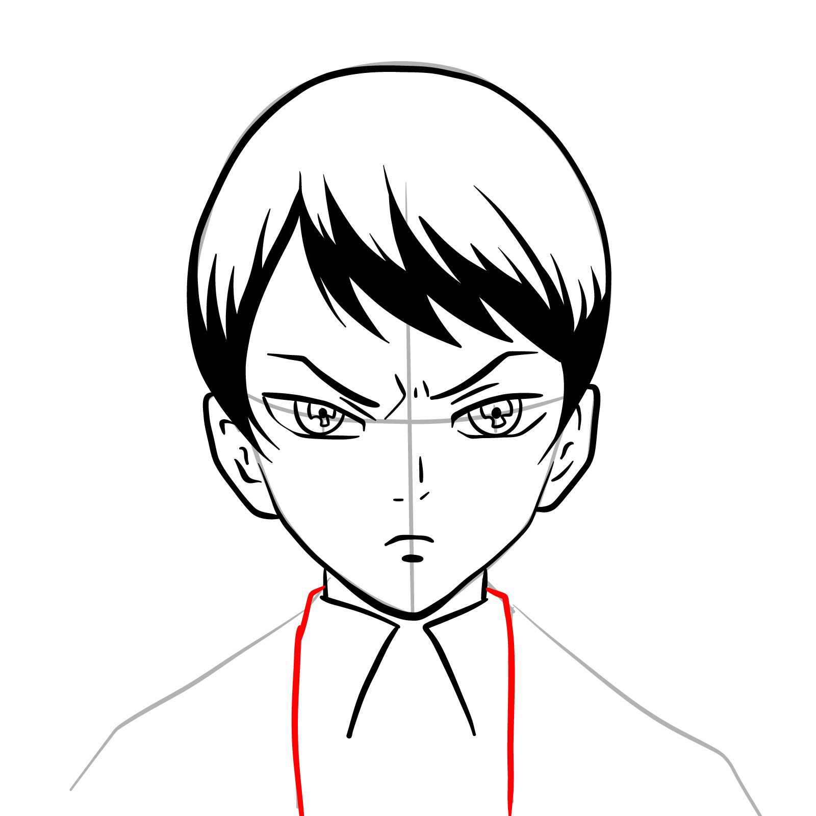 How to draw Yushiro's face from Demon Slayer - step 15