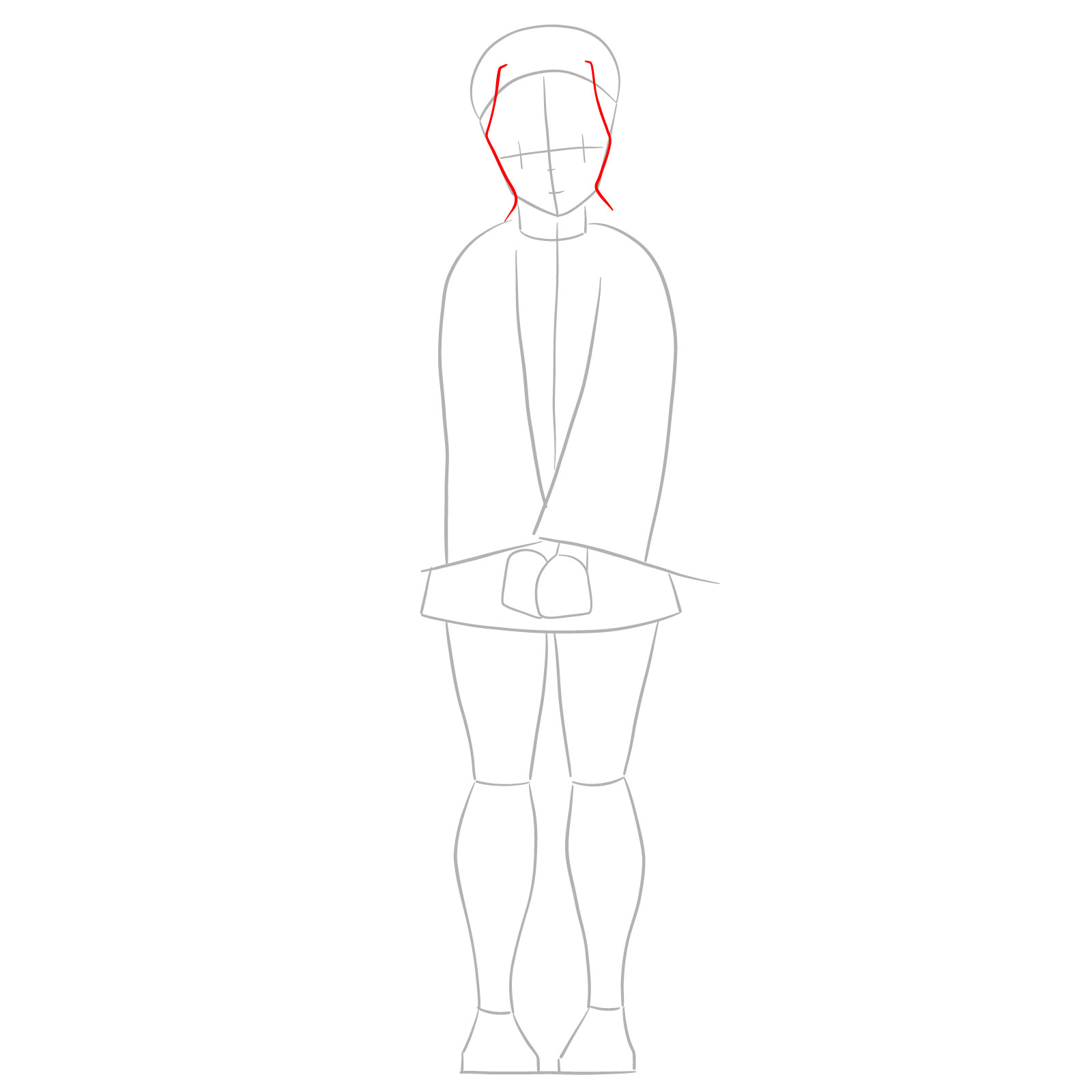 How to draw Mitsuri Kanroji - step 04