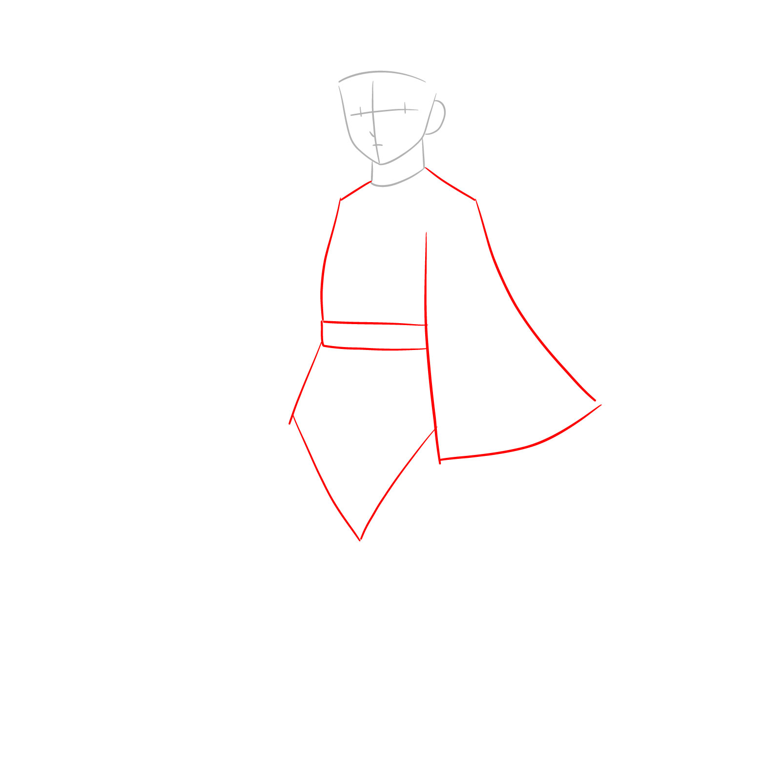 How to draw Muichiro Tokito - step 02