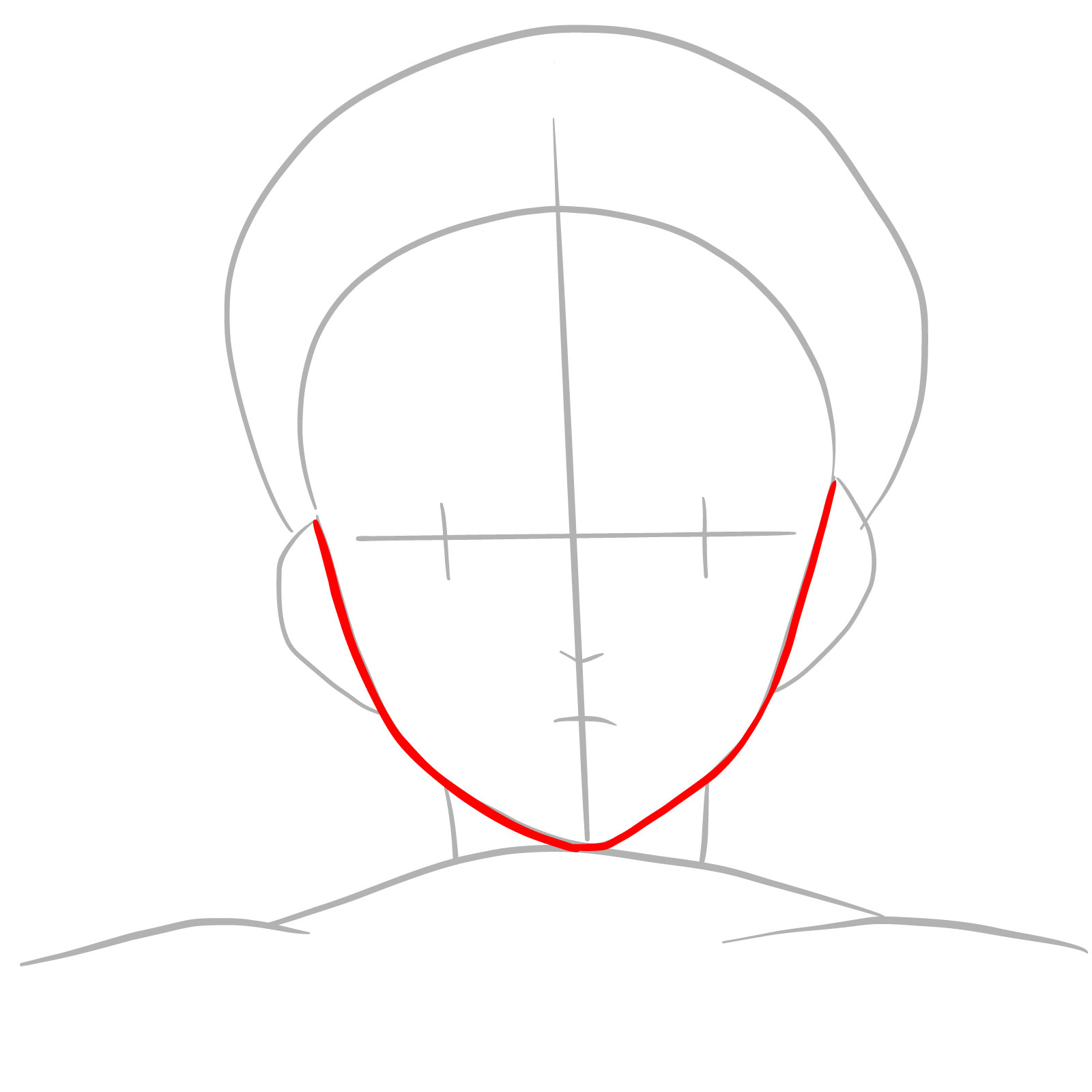 How to draw Inosuke without his mask - step 04
