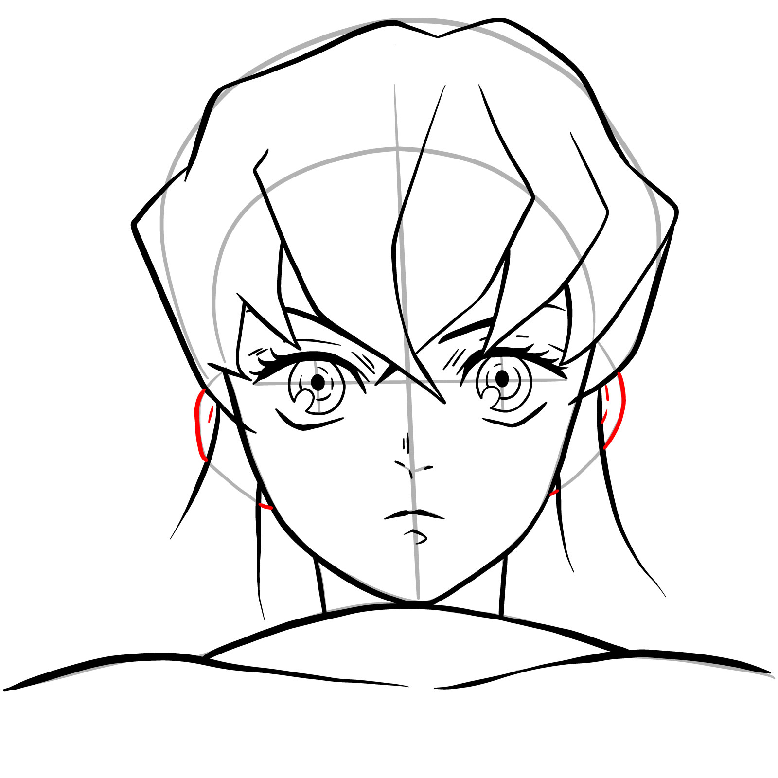 How to draw Inosuke without his mask - step 20