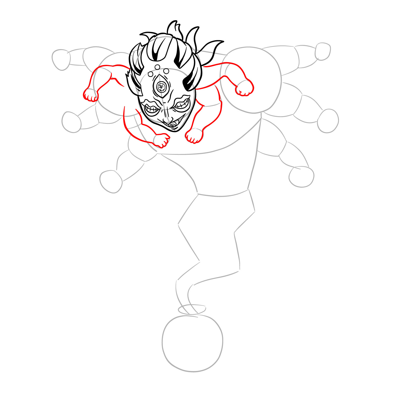 How to draw Gyokko from Demon Slayer - step 11