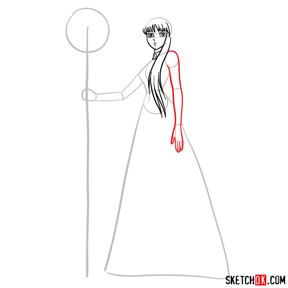 How to draw Saori Kido (Athena) - step 06