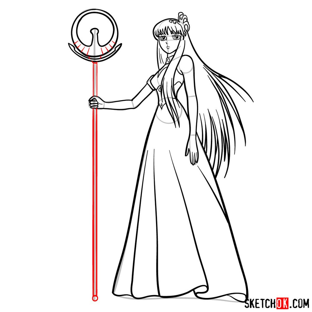 How to draw Saori Kido (Athena) - step 12