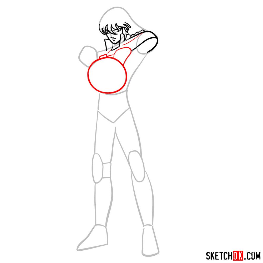 How to draw Dragon Shiryu - step 07