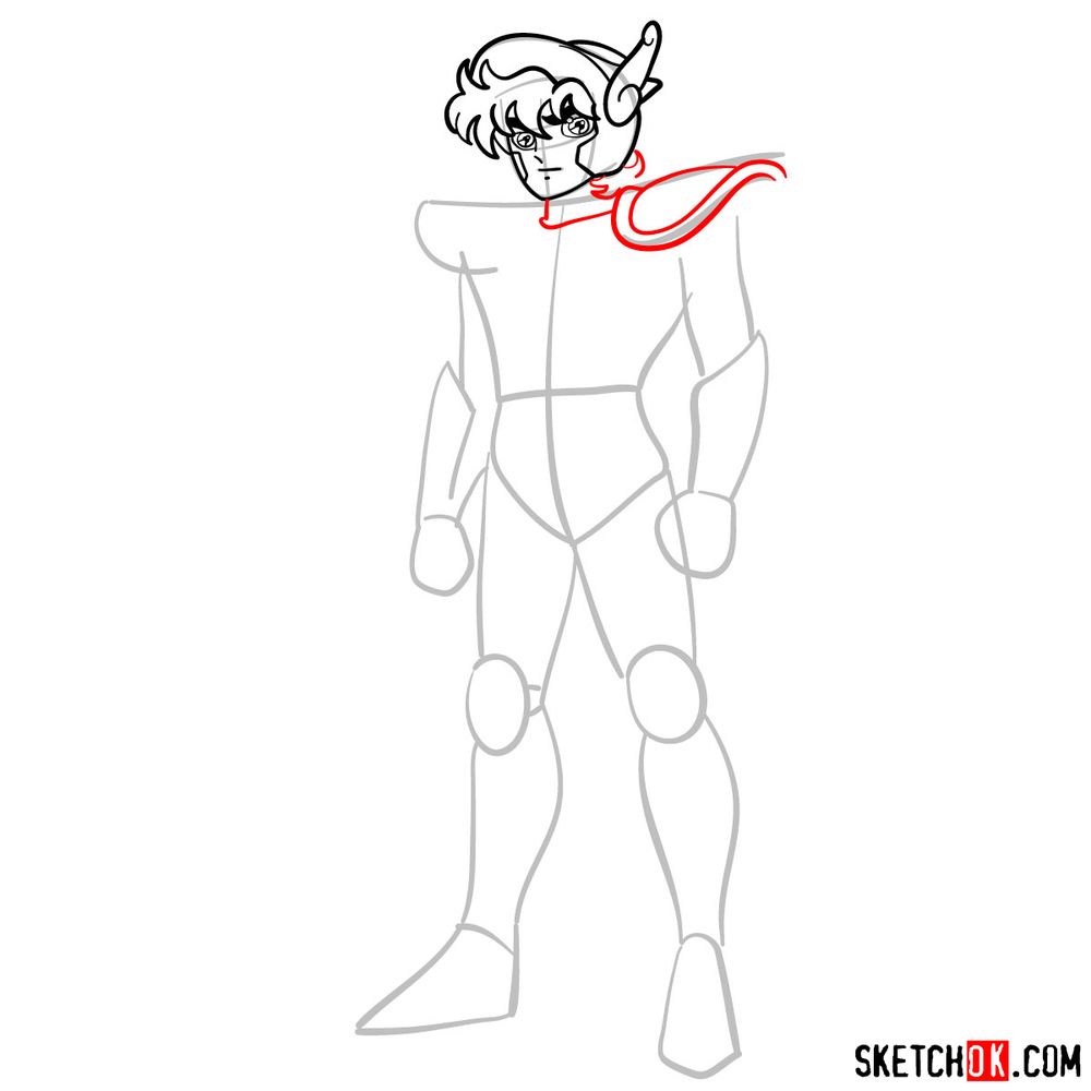How to draw Seiya - step 07