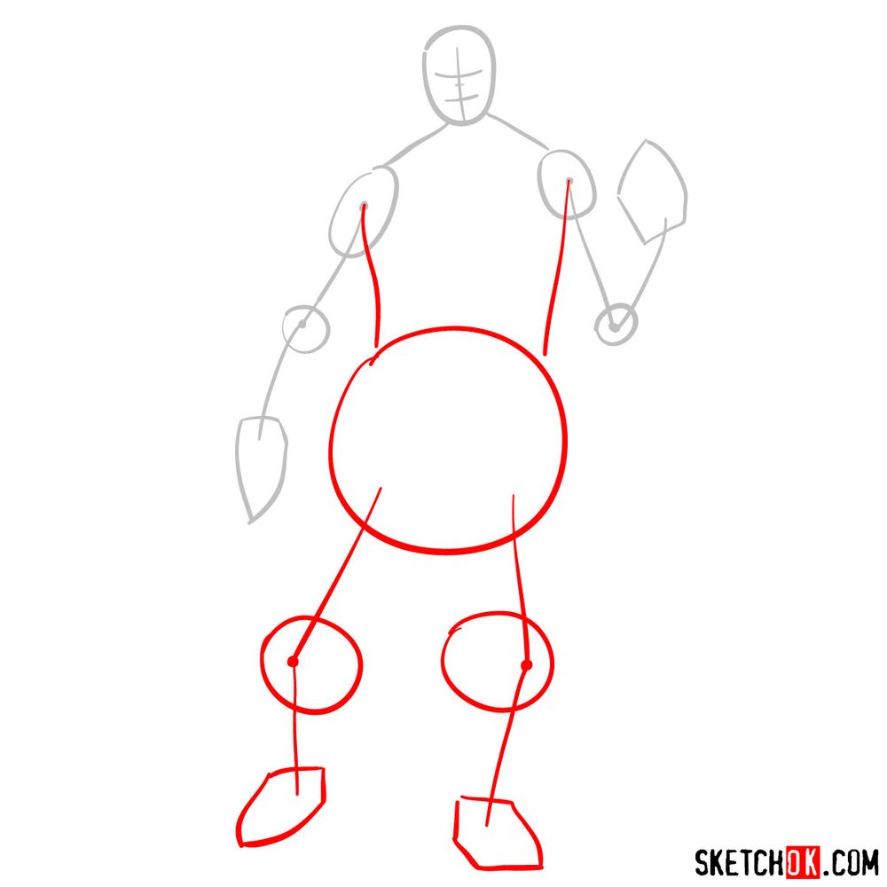 How to draw Muscular - step 02