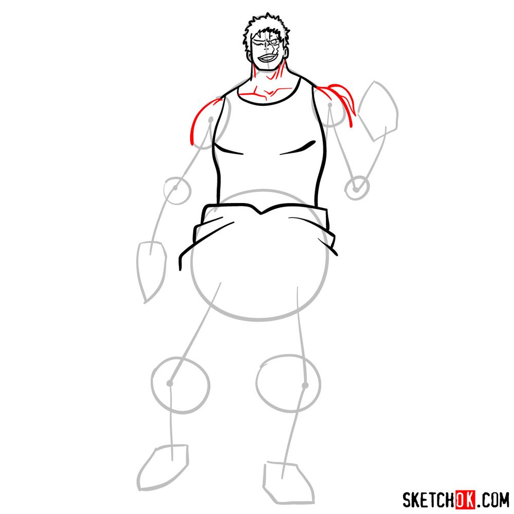 How to draw Muscular - step 09