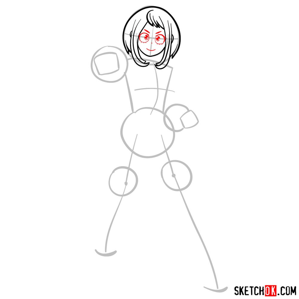 How to draw Ochaco Uraraka in her hero costume - step 06