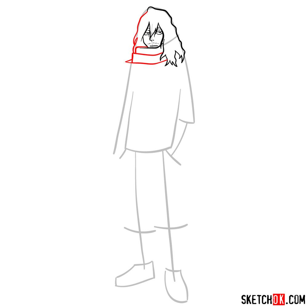 How to draw Eraser Head (Shota Aizawa) - step 06