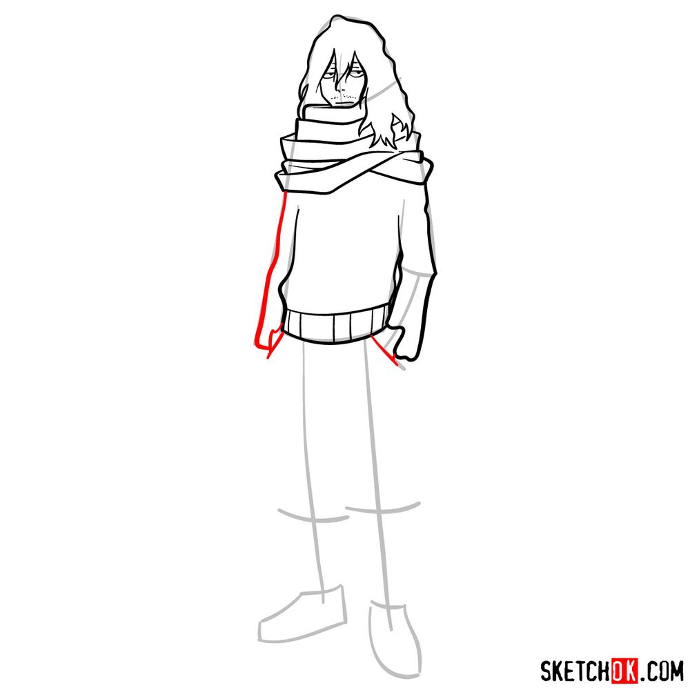 How to draw Eraser Head (Shota Aizawa) - step 10
