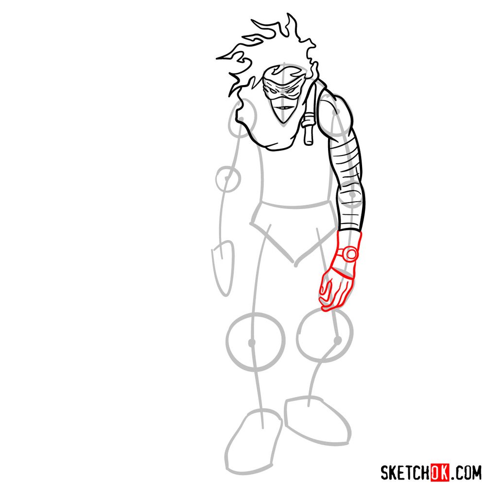 How to draw Stain (My Hero Academia) - step 09