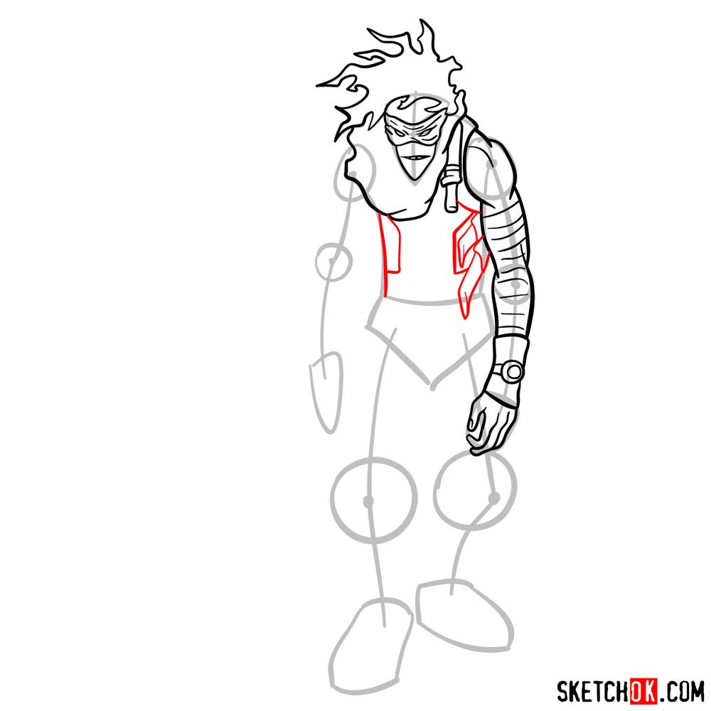 How to draw Stain (My Hero Academia) - step 10