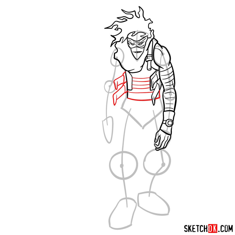 How to draw Stain (My Hero Academia) - step 11