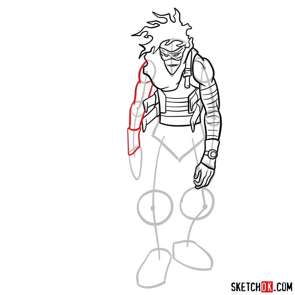 How to draw Stain (My Hero Academia) - step 12