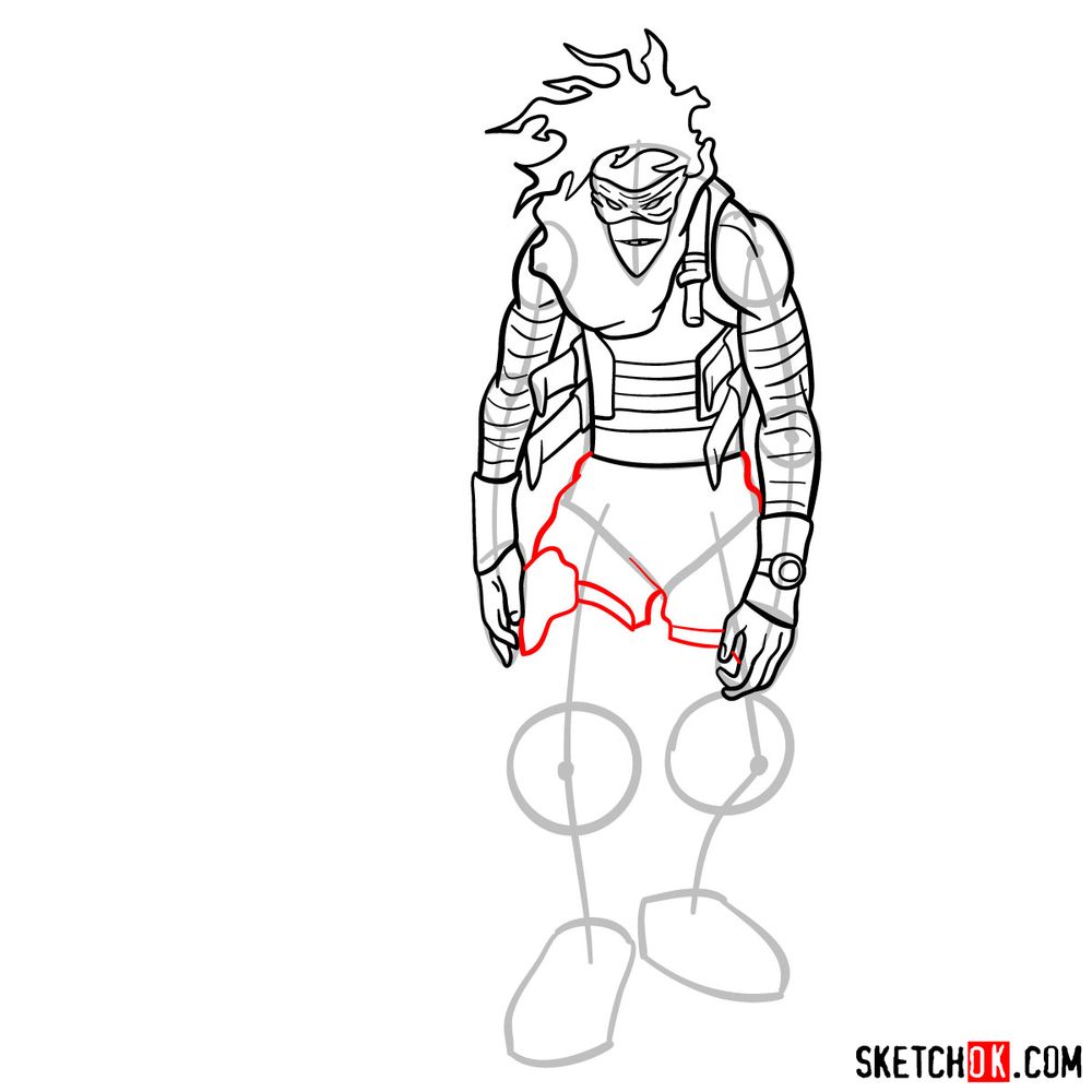 How to draw Stain (My Hero Academia) - step 14