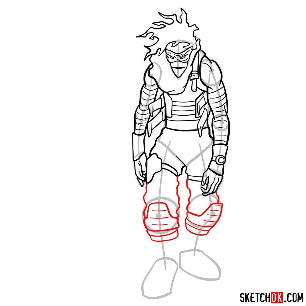 How to draw Stain (My Hero Academia) - step 15