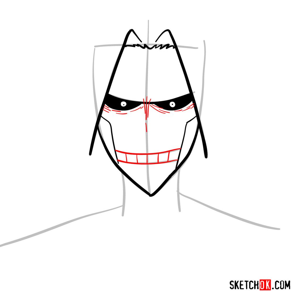 How to draw All Might's face - step 06