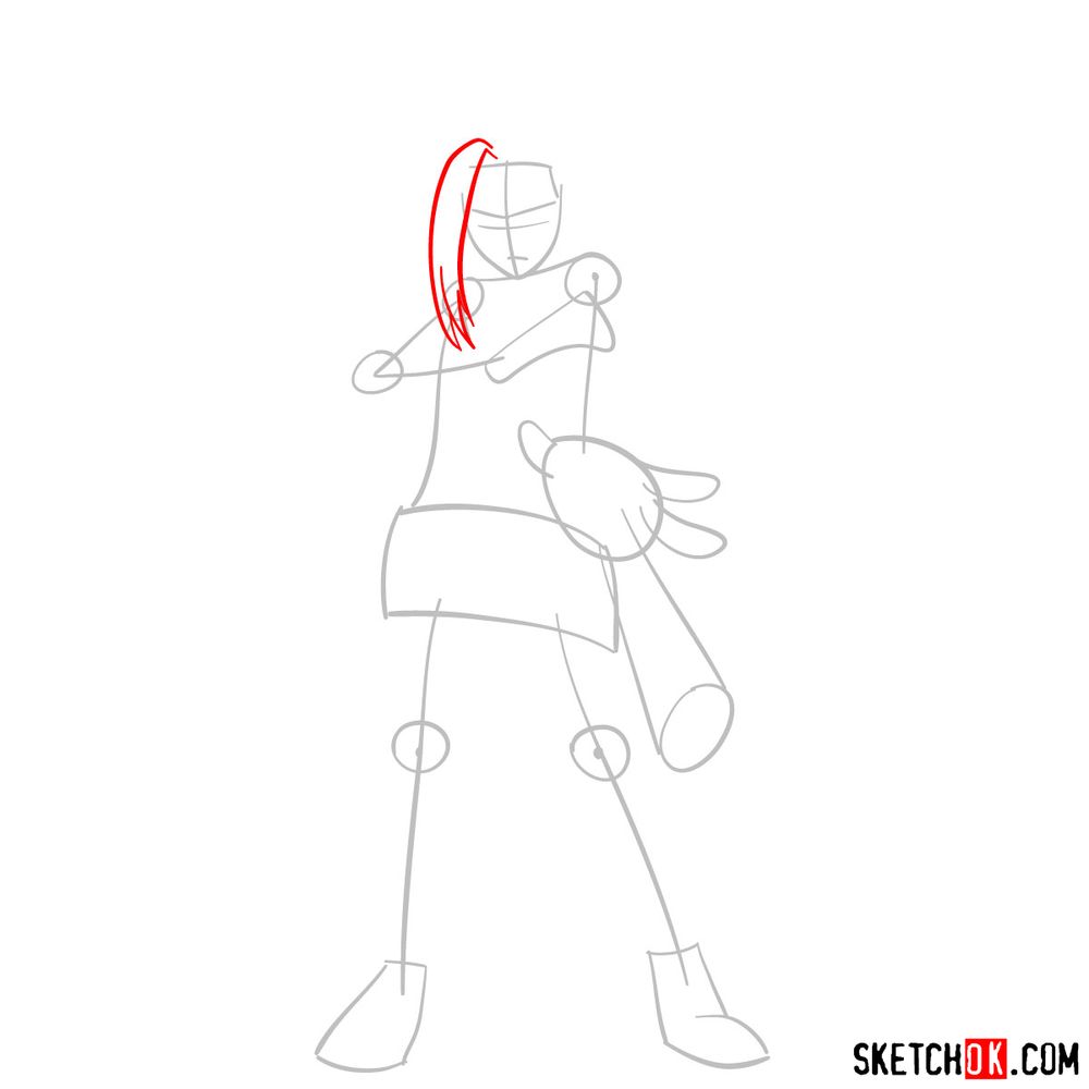 How to draw Momo Yaoyorozu in her Hero Costume - step 03