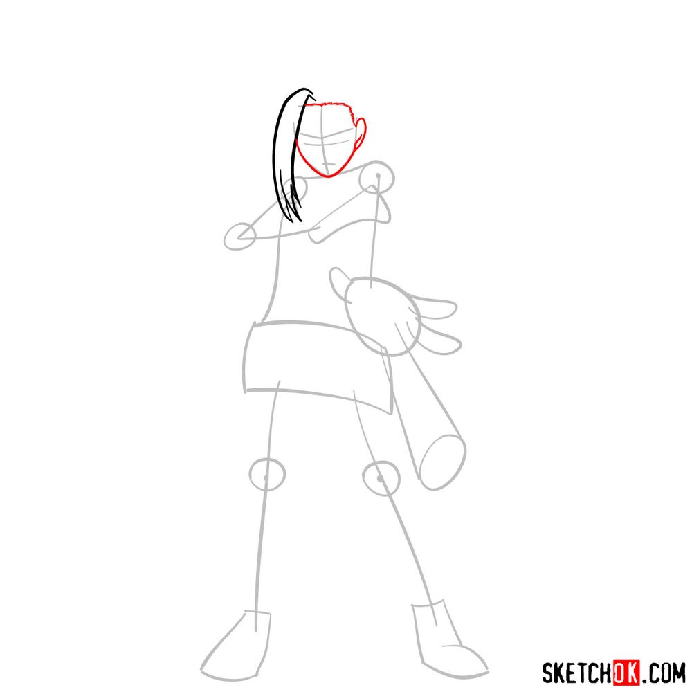 How to draw Momo Yaoyorozu in her Hero Costume - step 04