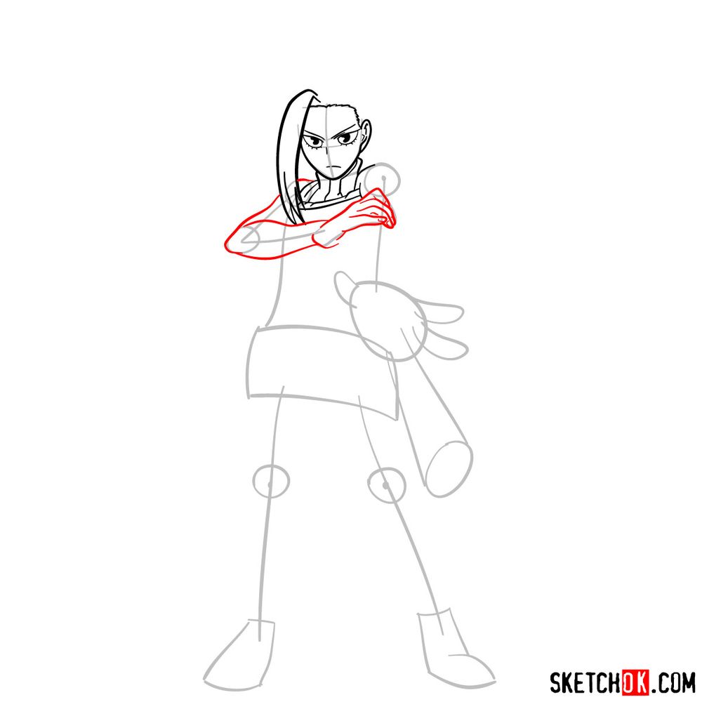 How to draw Momo Yaoyorozu in her Hero Costume - step 07