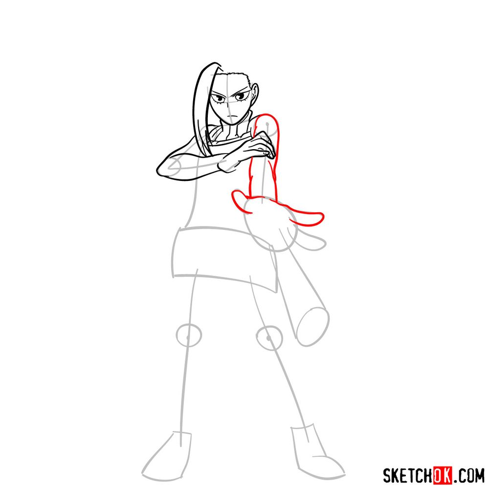 How to draw Momo Yaoyorozu in her Hero Costume - step 08
