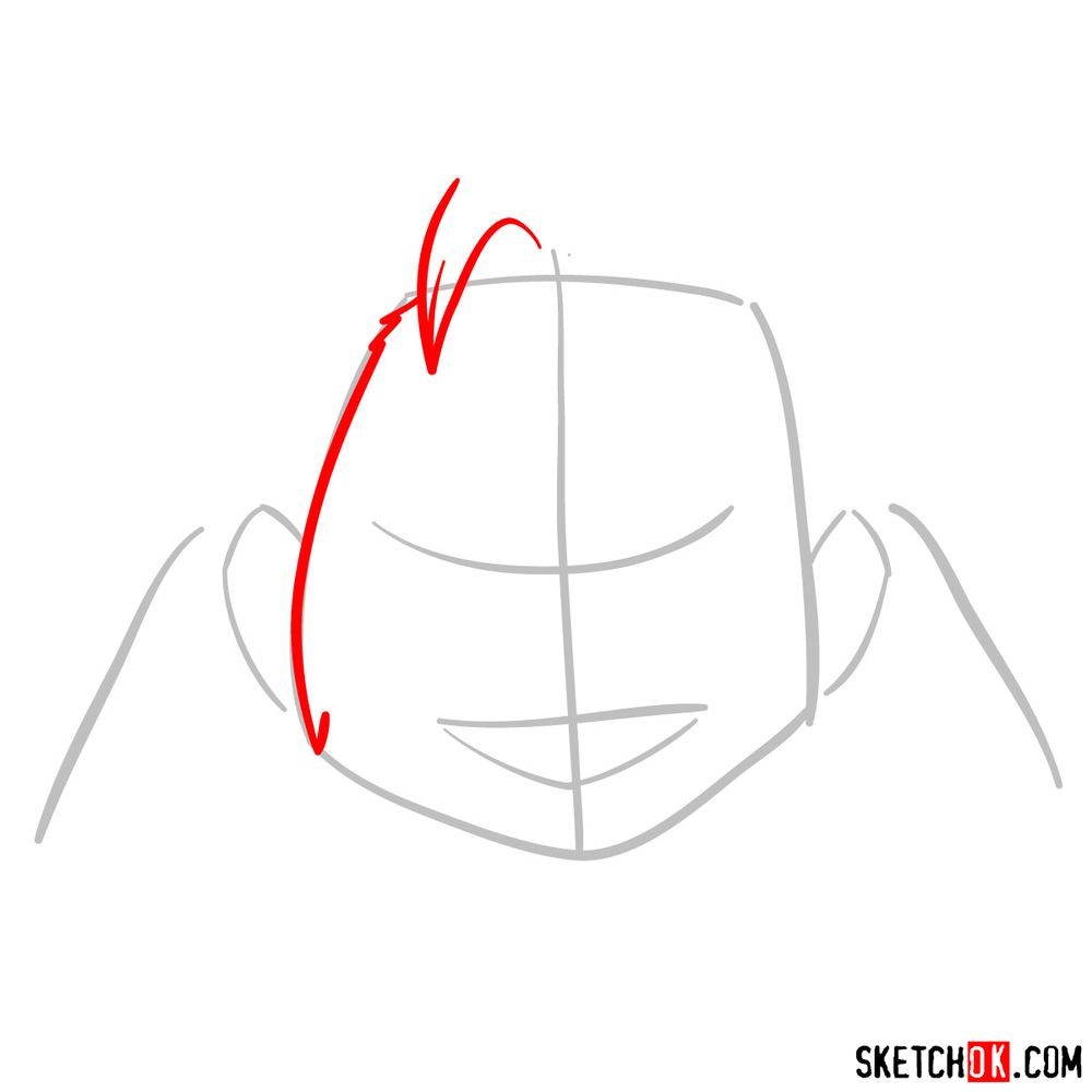 How to draw Gran Torino's face | My Hero Academia - step 03