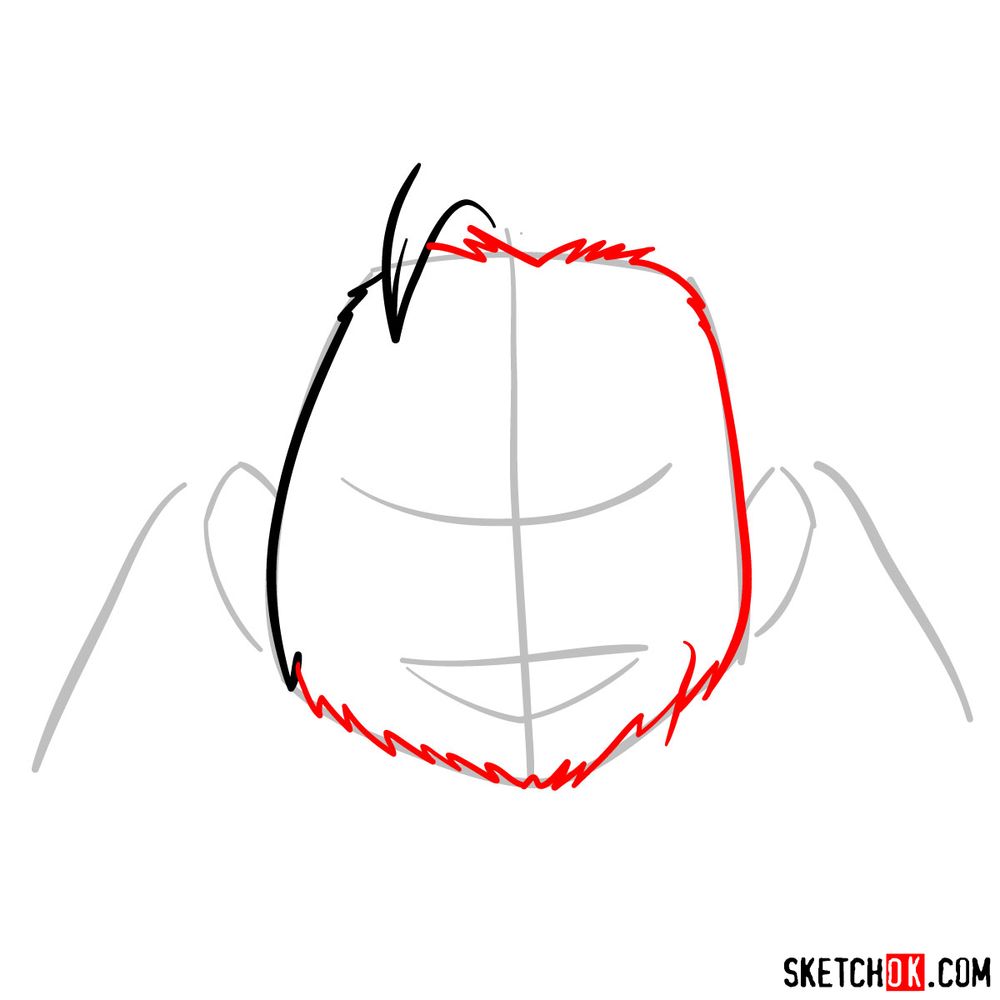 How to draw Gran Torino's face | My Hero Academia - step 04