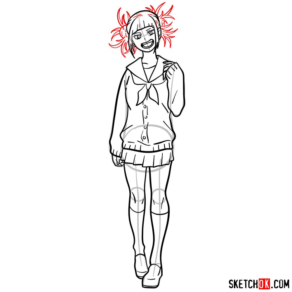 How to draw Himiko Toga as a civilian - step 14
