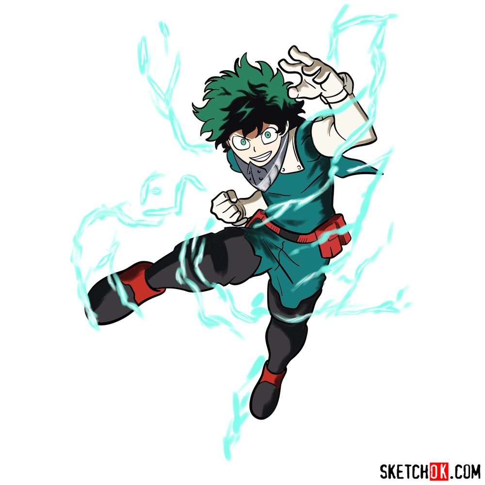 How To Draw Izuku Midoriya Easy Drawing Tutorial For Kids | atelier ...