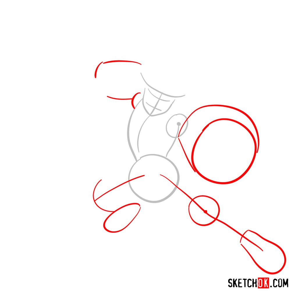 How to draw Katsuki Bakugo in action pose - step 02