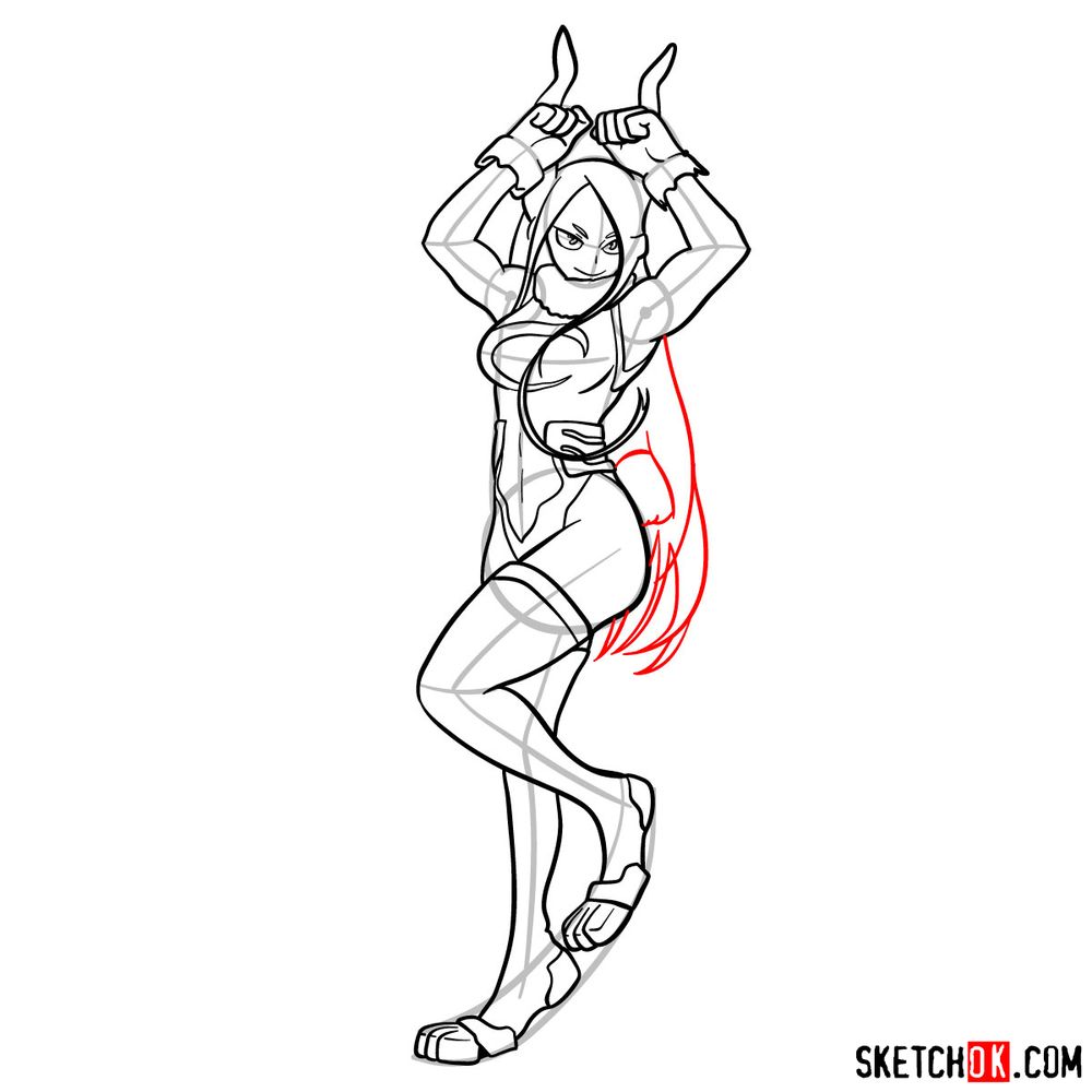 How to draw Mirko in her Hero Costume - step 14