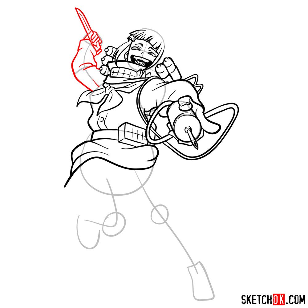 How to draw Himiko Toga in action pose - step 13