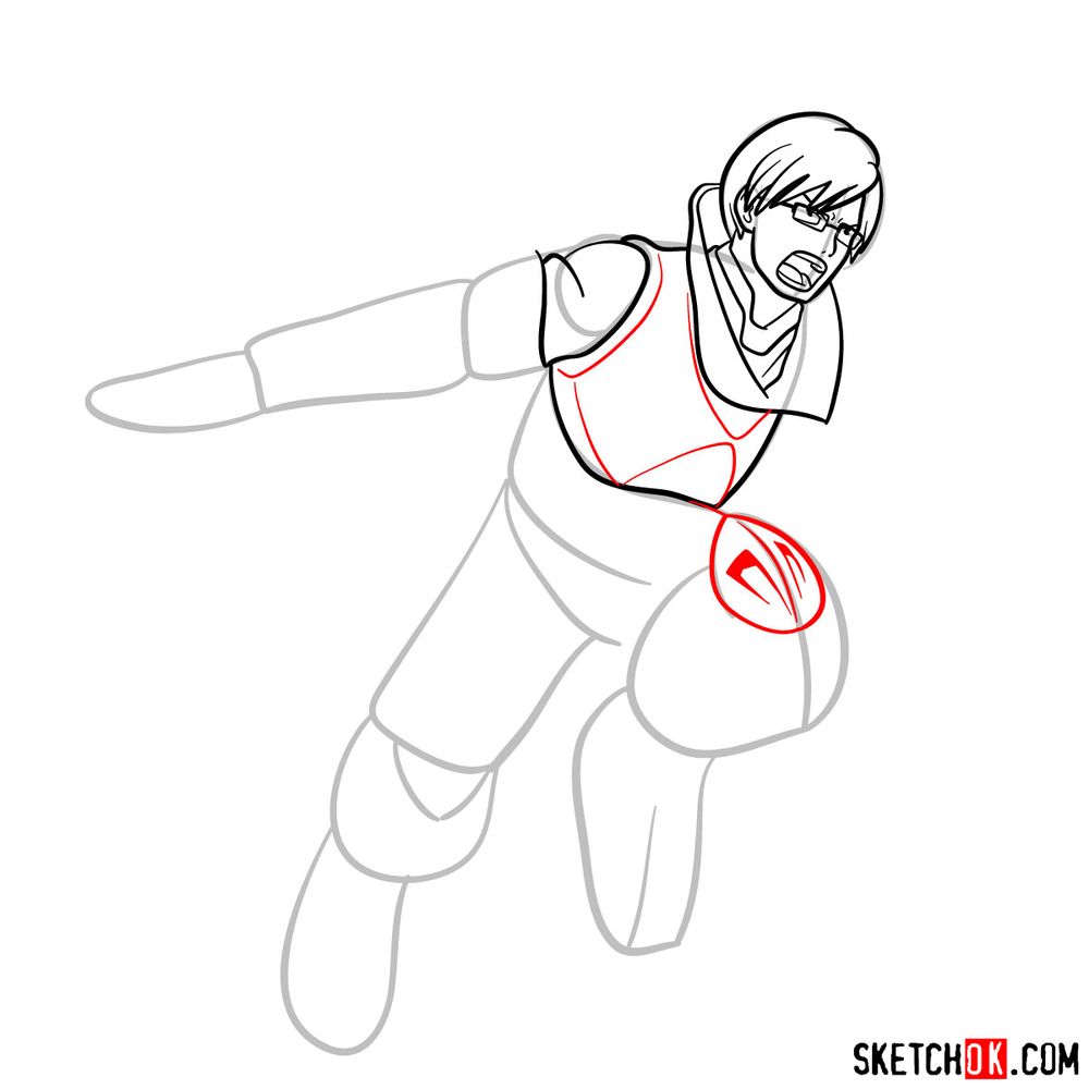 How to draw Tenya Ida in action pose - step 10