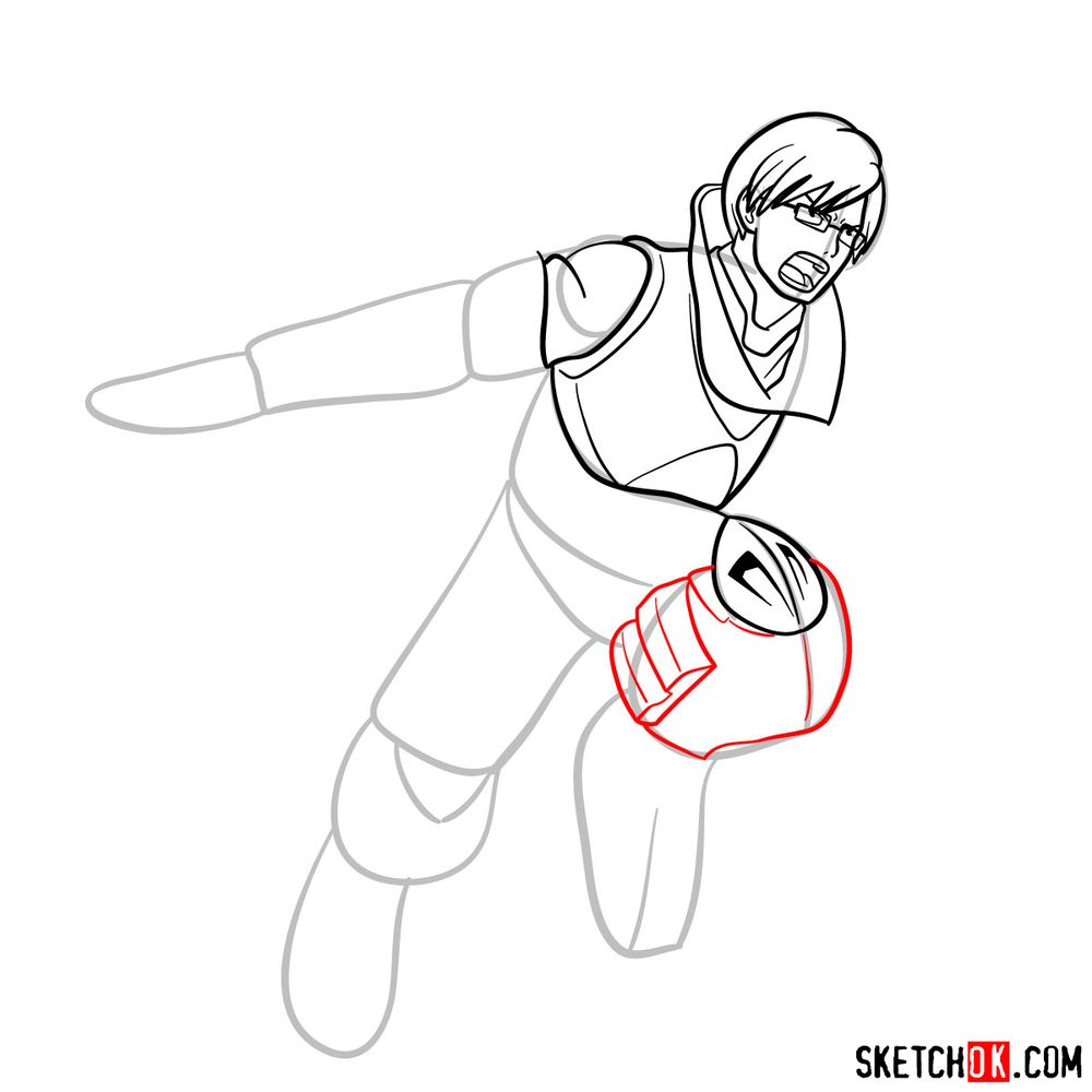 How to draw Tenya Ida in action pose - step 11