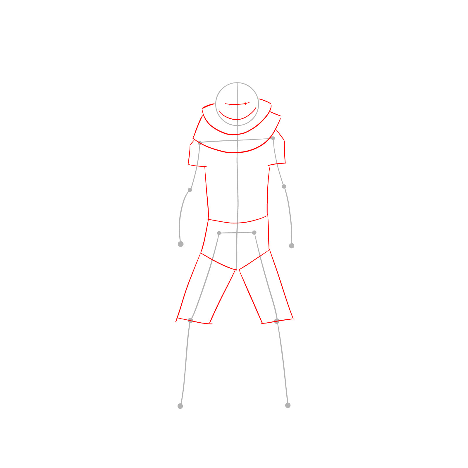 How to draw Izuku Midoriya in Costume Epsilon - step 02