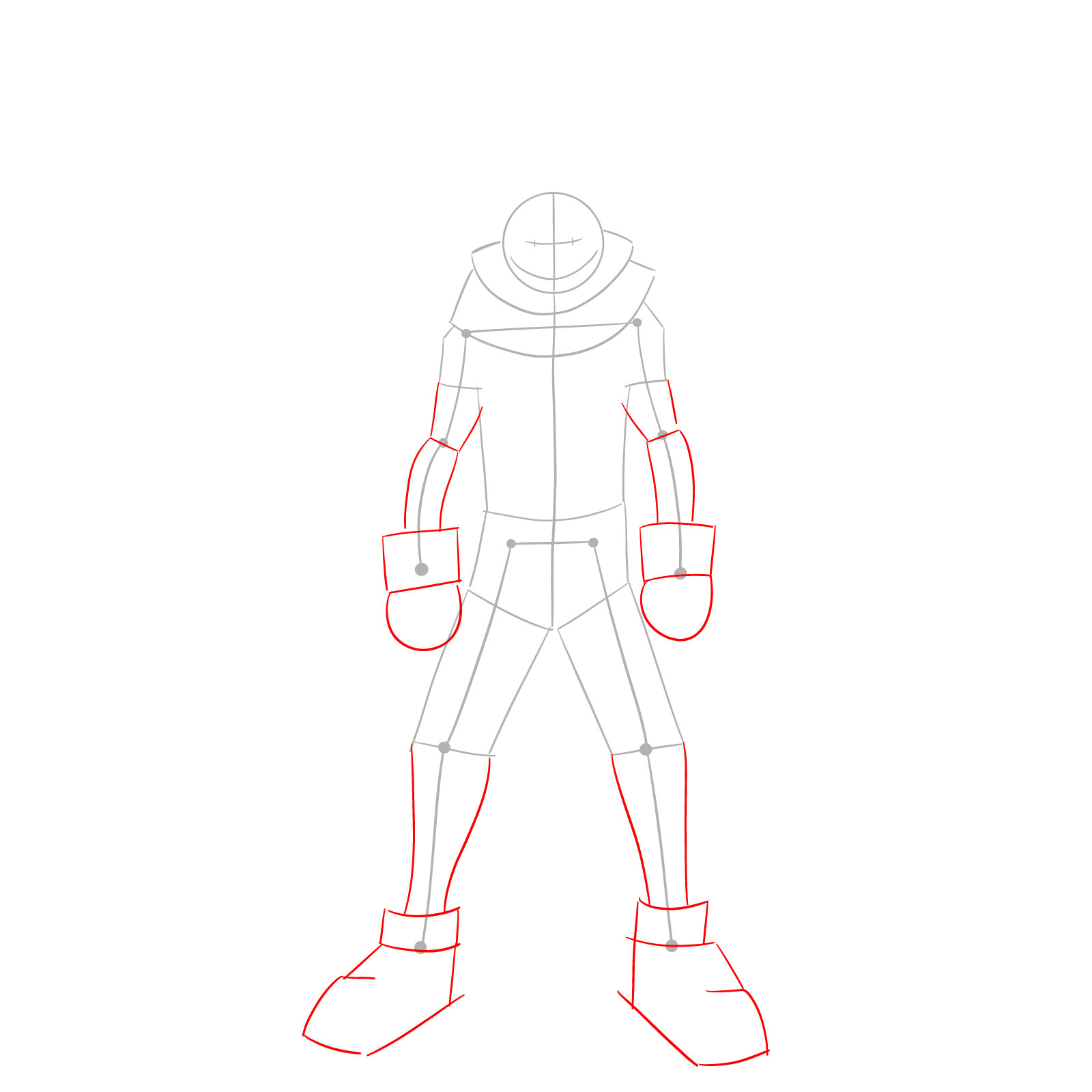 How to draw Izuku Midoriya in Costume Epsilon - step 03